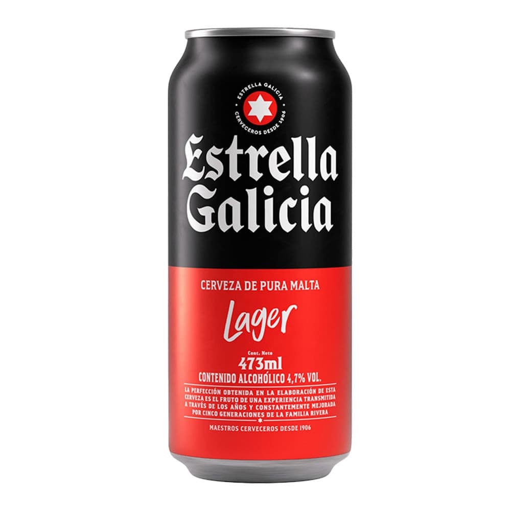 Cerveza Estrella De Galicia Lager Lata 473ml